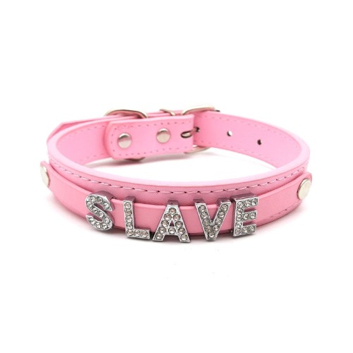 Cumslut & Slave Chokers - Pink Slave / L(34cm-45cm)