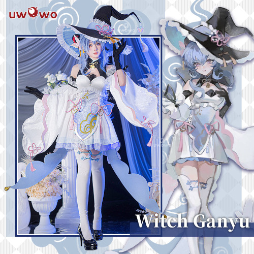 [Last Batch]【In Stock】Uwowo Genshin Impact Fanart Ganyu Little Witch Halloween Cosplay Costume - 【In Stock】L