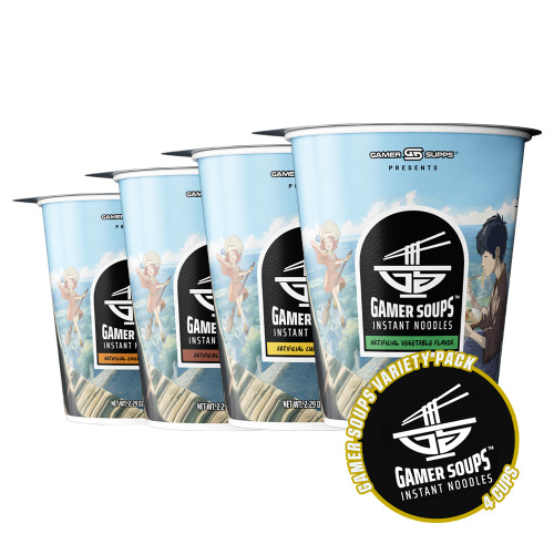 Gamer Soups Instant Noodles - Variety Pack (4 Cup Box) | Default Title