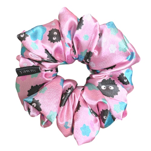 Pink Soot Sprite Anime Scrunchie (satin) - lite