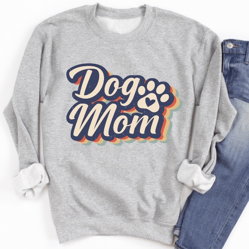 Dog Mom Sweatshirt - Sport Grey / 3XL