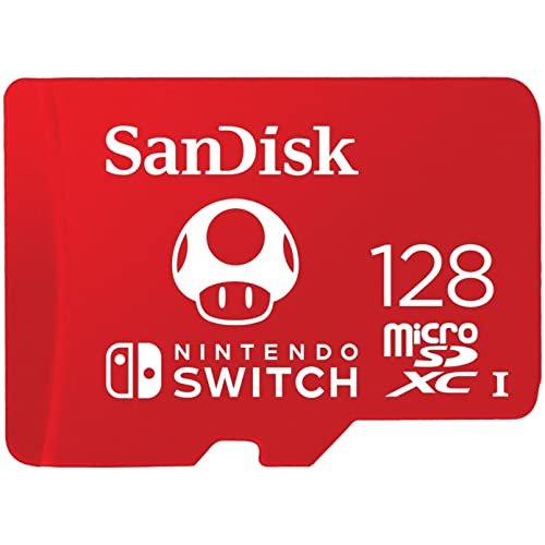 SanDisk 128GB microSDXC-Card, Licensed for Nintendo-Switch - SDSQXAO-128G-GNCZN - Super Mario Super Mushroom - 128GB
