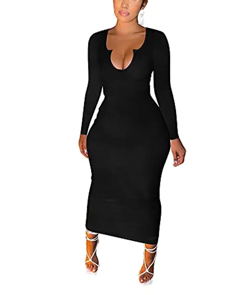 Women Sexy Two Piece Skirt Outfits Long Sleeve/Sleeveless V Neck Bodycon Ribbed Knitted Maxi Club Party Dress