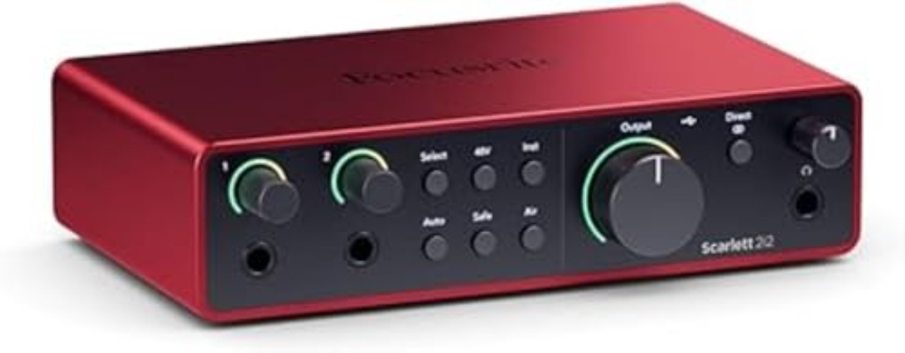 Focusrite Scarlett 2i2 4. Gen USB-Audio-Interface, Komposition, Streaming und Podcasting — Aufnahmen in HiFi-Studioqualität und sämtliche Software, die Sie zur Aufnahme brauchen - 2i2 - Single