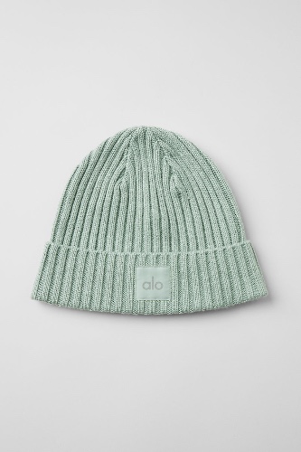 Cashmere Blend Rib Beanie - Icy Sage | Icy Sage / One Size