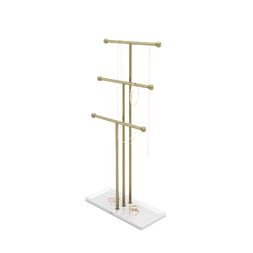 Trigem Jewelry Stand | White-Brass