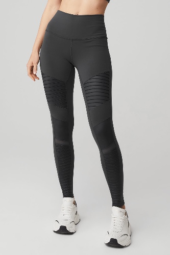 High-Waist Moto Legging - Anthracite/Anthracite Glossy | Anthracite/Anthracite Glossy / XS