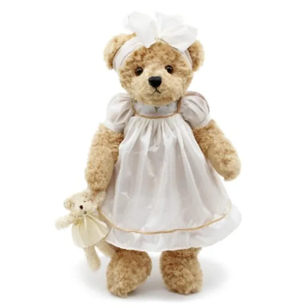 Oits-cute Teddy Bears Baby Cute Soft Plush Stuffed Animal Toy for Girl Women 16" (Brown Bear Wearing White Sleepwear)