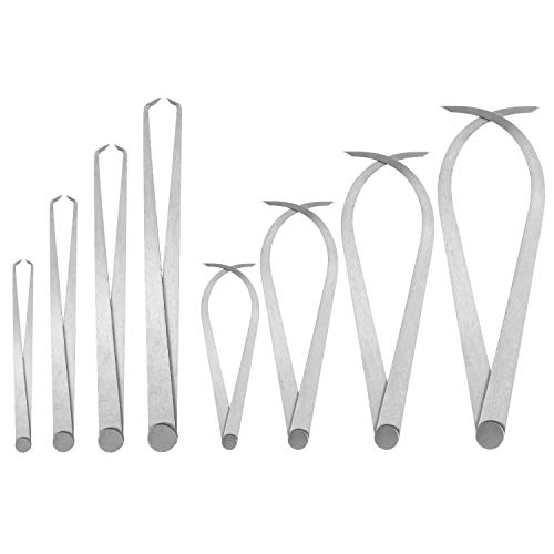 QWORK® Inside Outside Metal Measurement Kit, 8 PCS Ceramic Pottery Measuring Tools with Bent-Leg and Straight-Leg for Carving Shaping (6'' 8'' 10'' 12'') - 6'' 8'' 10'' 12'' - 8 Pcs