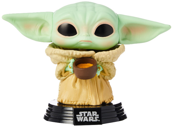 Funko 49933 POP Star Wars: Mandalorian-The Child w/cup Collectible Toy, Multicolour, Grogu, Baby Yoda