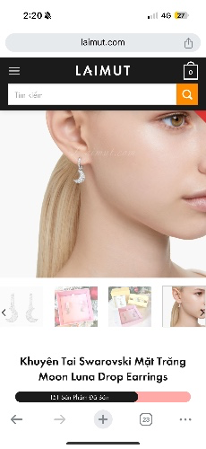 Khuyên Tai Swarovski Mặt Trăng Moon Luna Drop Earrings