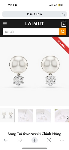 Bông Tai Swarovski Chính Hãng Matrix Pearl Stud Earrings
