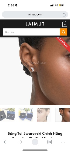Bông Tai Swarovski Chính Hãng Butterfly Lilia Stud Earrings