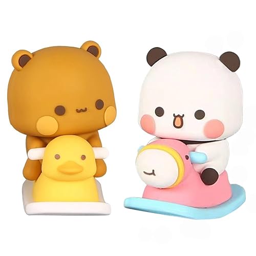 YGCHEN Bubu Dudu Figura Miniatura Decoración para Tartas Panda Figuras Mini Animales Figurine Adornos Niños Juguete DIY Decoración Fiesta de Cumpleaños Regalo