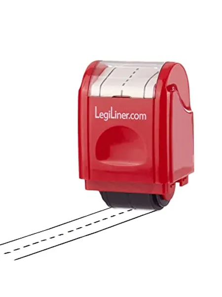 LEGILINER 3/4" Dashed Handwriting line, Rolling, self-Inking Stamp. Handwriting Practice Tool for Teachers/OT’s/Homeschool/Special Ed. Pre-K/Kindergarten/1st Grade Size.