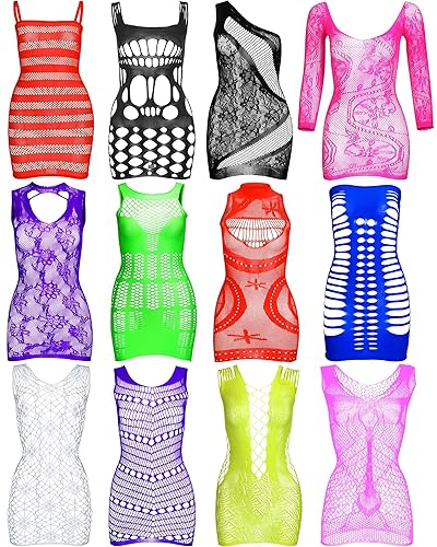 Geyoga 12 Pieces Women's Lingerie Smock Lingerie Swimsuits Coverup Sleepwear Dress for Women Favor (Multi Color)