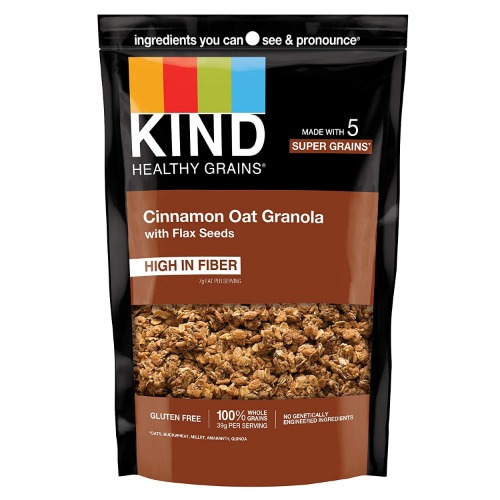 KIND Healthy Grains Clusters, Cinnamon Oat Granola With Flax Seeds, Healthy Snacks, Gluten Free, 1 Count - Cinnamon Oat Granola