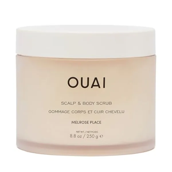 OUAI Scalp & Body Scrub, Melrose Place - Exfoliating Body Scrub with Sugar & Coconut Oil Blend for Smooth, Moisturized Skin - Gentle Scalp Scrub for Removing Product Build Up (8.8 Oz)