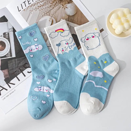 Sweet Puppy Sock Sets for Kawaii Enthusiasts - 3pcs Set 3