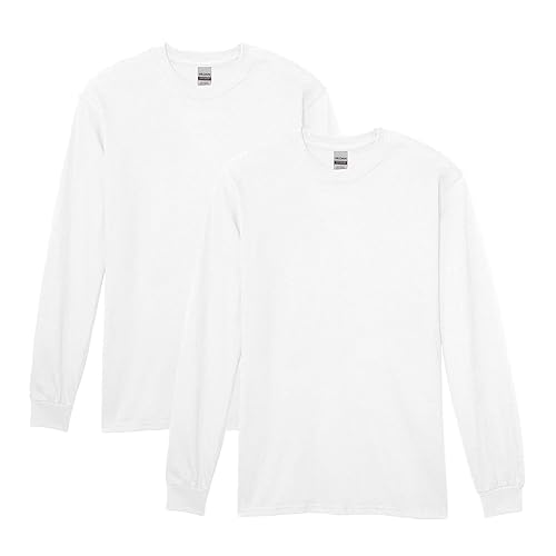 Gildan Adult Heavy Cotton Long Sleeve T-Shirt, Style G5400, 2-Pack - 3X-Large - White