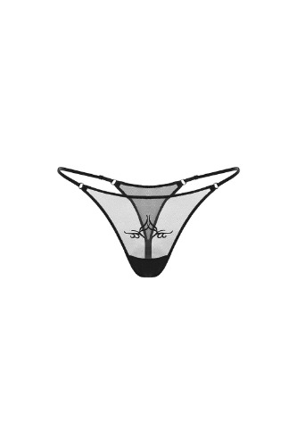 Tribal Black Thong - EU S / US 4 / Black