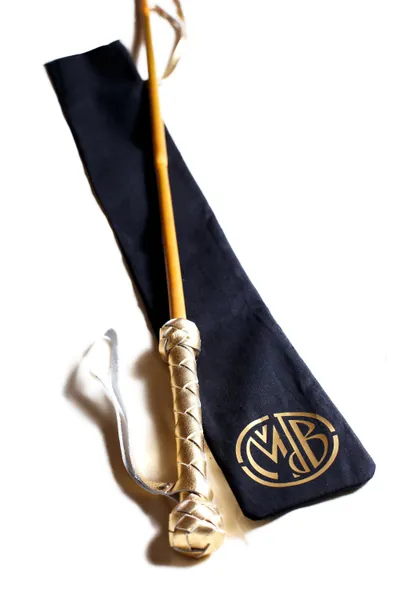 Spankings Canne en bambou, canne en bambou enveloppée de cuir, faite main, 29,5 pouces