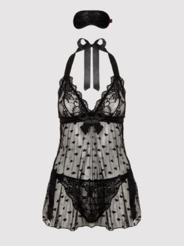 Lovehoney Black Lace Babydoll Gift Set