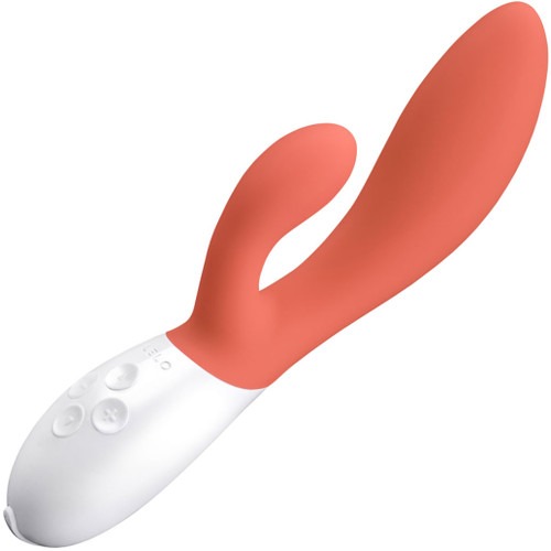 LELO Ina 3 Silicone Rechargeable Dual-Stimulation Vibrator - Coral