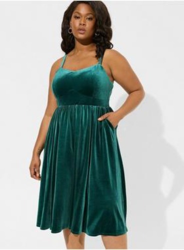 Midi Velvet Sleeveless Dress