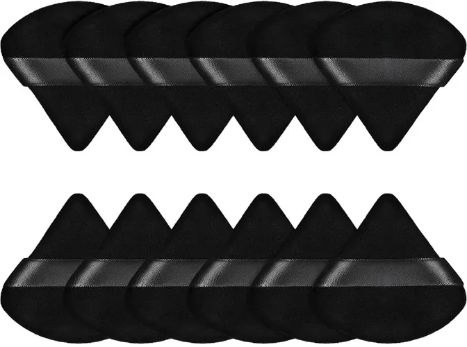 Amazon.com: 12 Pieces Powder Puff Face Triangle Makeup Puff for Loose Powder Soft Body Cosmetic Foundation Sponge Mineral Powder Wet Dry Makeup Tool(Black,Small) : Beauty & Personal Care