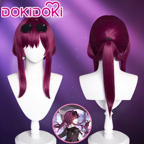 【Ready For Ship】DokiDoki Game Honkai: Star Rail Cosplay Kafka Wig Long Straight Purple Hair / Glasses / Earrings / Ring | Wig Only-Normal Ver.-PRESALE