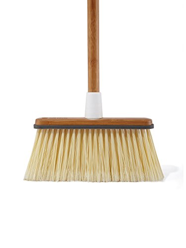 Full Circle Clean Sweep, Indoor Angled Broom, Bamboo, White - White