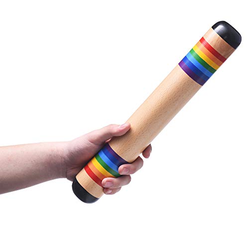 13.8 Inch Rain Stick, Wooden Rain Maker Rattle Shaker Rainfall Tube, Musical Sensory Auditory Development Instrument for Babies, Toddlers and Kids