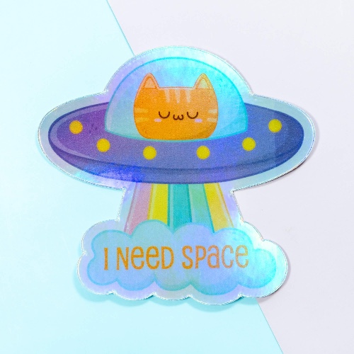 Space Cat Holographic Vinyl Stickers