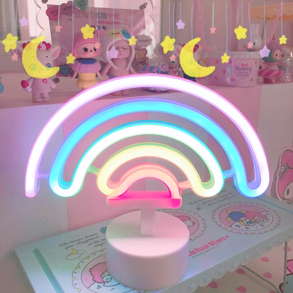 Cute Rainbow LED Night Light Kawaii Home Decor Night Lamp