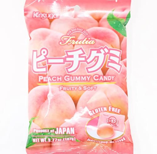 Kasugai Gummy Candies with White Peach Juice - 4.76 Oz