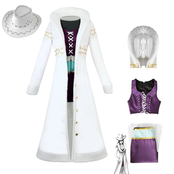 NIKKHO Anime One Piece Cosplay Set, Nico Robin Cosplay Uniform, Halloween Carnival Party Costume, con cappello, Dress Up per le donne ragazze