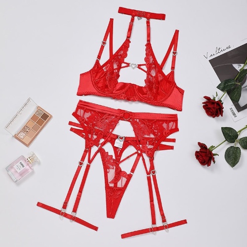Secret Cherry Lingerie Set - M / Red
