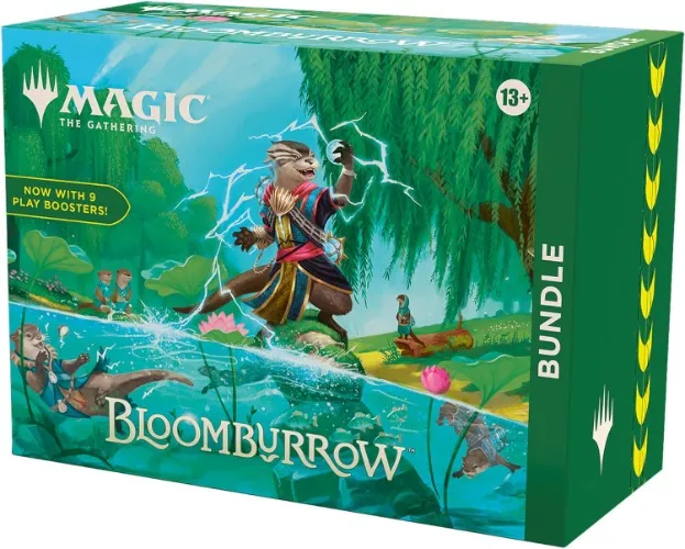 Bundle de Bloomburrow, de Magic: The Gathering - 9 sobres de juego, 30 cartas de tierra + accesorios exclusivos