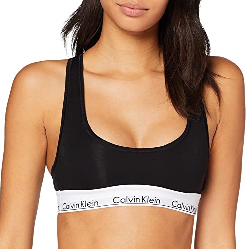 Calvin Klein Modern Cotton Unlined Bralette Sujetador Deportivo para Mujer - S - Negro (Black 001)