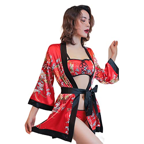 Temptshow Disfraz de geisha china asiática para mujer, estilo chino, Cheongsam, lencería de anime japonés - Flores