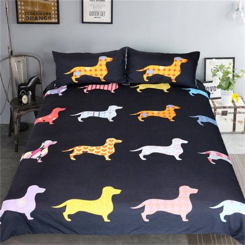 Dach Everywhere™ Dachshund Duvet Bedding Set - Print 1 / US King