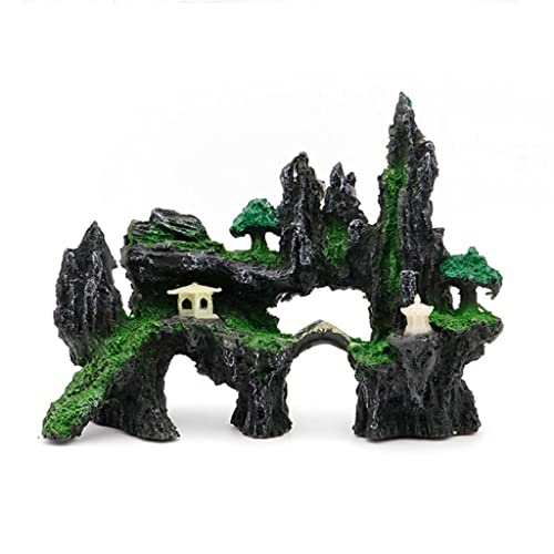 DFHBFG Fish Tank Rockery Stone Aquarium Decoration Accessories Resin Art Simulation Mountain Landscape Ornament Pet Supplies Home Decor - 24*17*9CM - D