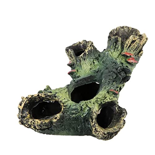 DFHBFG 1pcs Resin Rockery Fish Tank Landscape Aquarium Decoration Rockery Mountain Hiding Cave Pet Supplies Ornament - L:15cm W:10.5 cm H:8cm - D