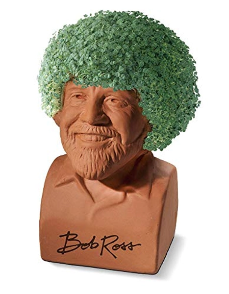 Chia Pet Bob Ross with Seed Pack, Decorative Pottery Planter, Easy to Do and Fun to Grow, Novelty Gift, Perfect for Any Occasion - Bob Ross