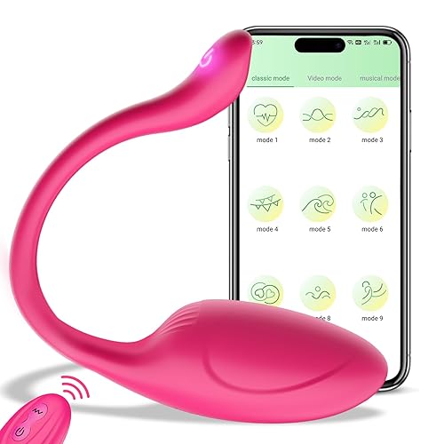 APP Remote Control Couple Vibrator - G spot Long Distance Bluetooth Wearable Adult Sex Toys for Women, Rechargeable Clitoral Stimulator with More Than 10 Powerful Vibrating Modes, Female Sex Toys - A-rose Red