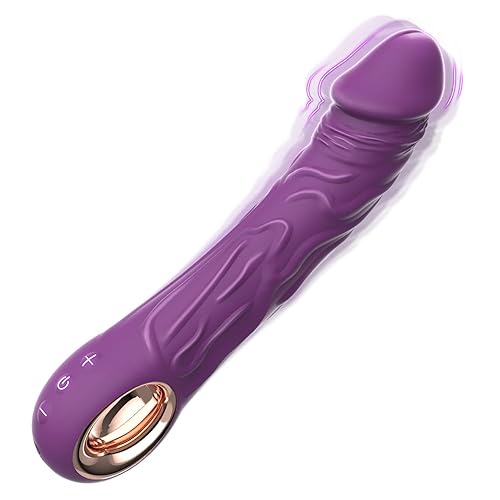 Nosakki Realistic Vibrator Dildo for Women Men, Sex Toys Clitoris G Spot Anal Stimulator with 10 Powerful Vibration Mode, Finger Vibrators Waterproof Powerful Vibrator for Couples - Deep Purple