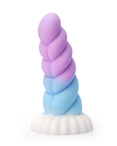 Realistic Monster Silicone Dildo - 6.8" Shaped Liquid Dildo with Strong Suction Cup, Huge Thick Dildo for Women, Anal Plug Dildo Prostate Massager Adult Sex Toy Pink,Blue&White - 6.8 in - Pink,Blue&White