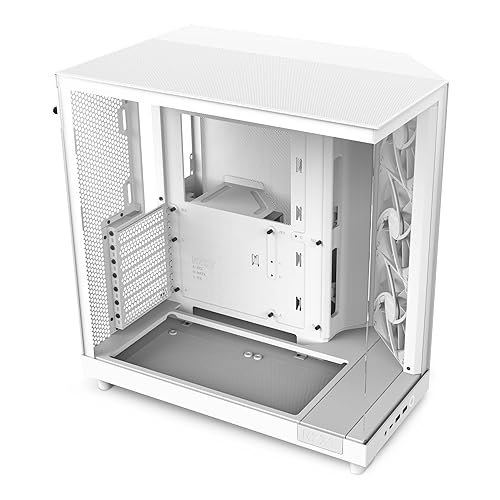 NZXT H6 Flow | CC-H61FW-01 | Boîtier Moyen-Tour Compact Double Chambre Airflow | Panneaux panoramiques en Verre | Panneaux Airflow Haute Performance | Comprend 3 Ventilateurs 120 mm | Blanc - H6 Flow - Blanc