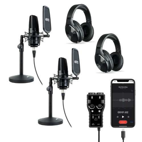 MPB-PRO-DI-HP | iPhone Podcast Equipment Bundle | Movo - Lightning